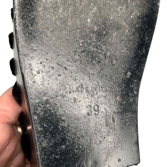 Chanel Interlocking CC Logo Wood Platform Velvet Gladiator Sandal EU 39 US 8-8.5 - Picture 11 of 11